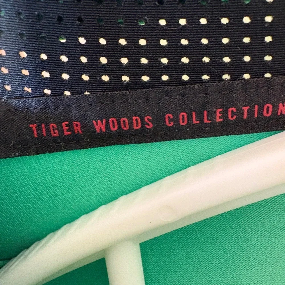Nike Tiger Woods‎ Collection Dri-FIT Men's Golf Polo Shirt 2XL Green Stripe